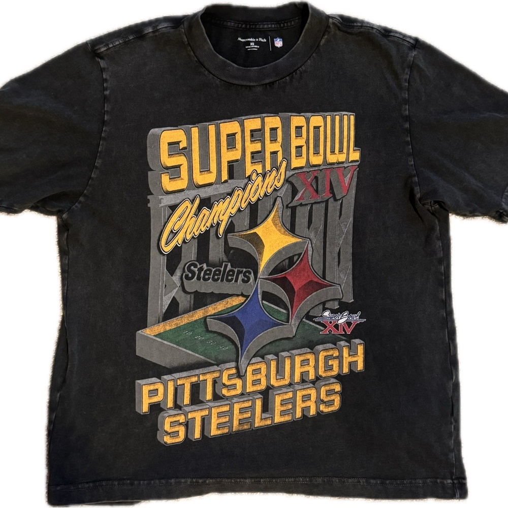 Pittsburgh Steelers Graphic Tee - Faded Black - Abercrombie& Fitch -